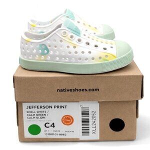 Native Jefferson Toddler Kids Slip-On Water Shoes Calm Green Calm Blob C4